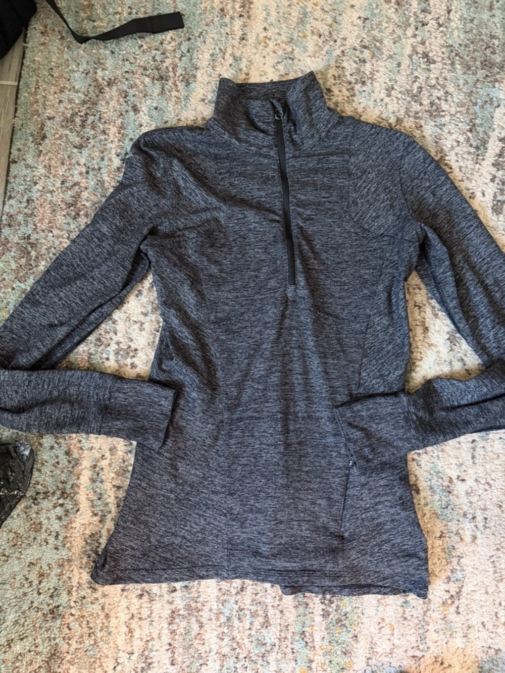 Lululemon Kanto Catch Me 1/2 Zip Pullover Gray Zip Pocket Size 6 - Very Good